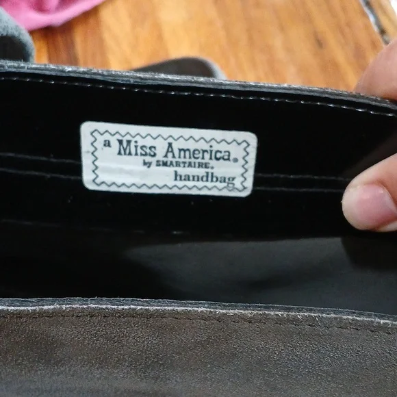 Vintage Smartaire Miss America Suede Purse - Picture 11 of 11